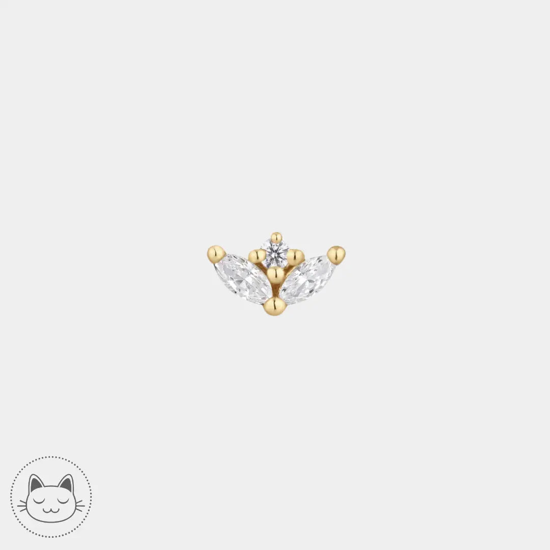 Piercing Pur or 14k avec zircons – Buddha Jewelry