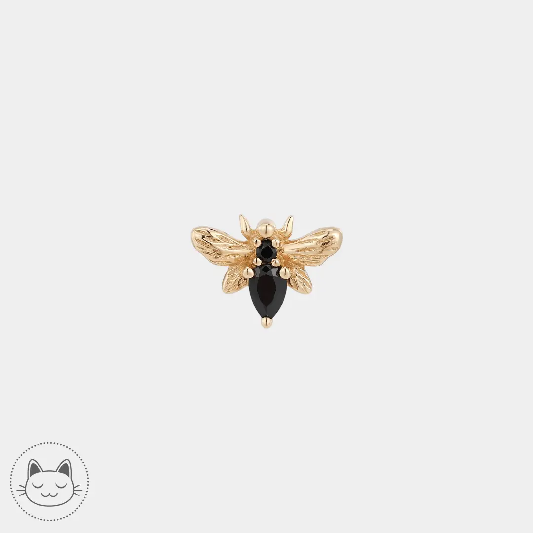 Buddha Jewelry - Bee Chic - Zircons Noirs - Kawaii Place piercing