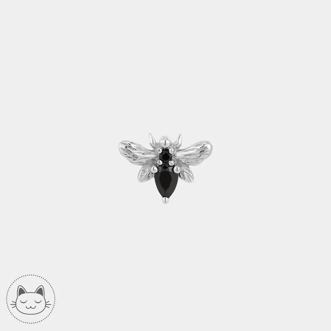 Buddha Jewelry - Bee Chic - Zircons Noirs - Kawaii Place piercing