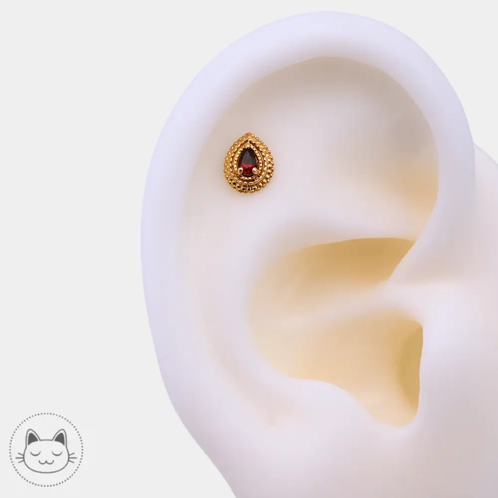 Modèle BVLA Tiny Afghan Pear or 14K rubis