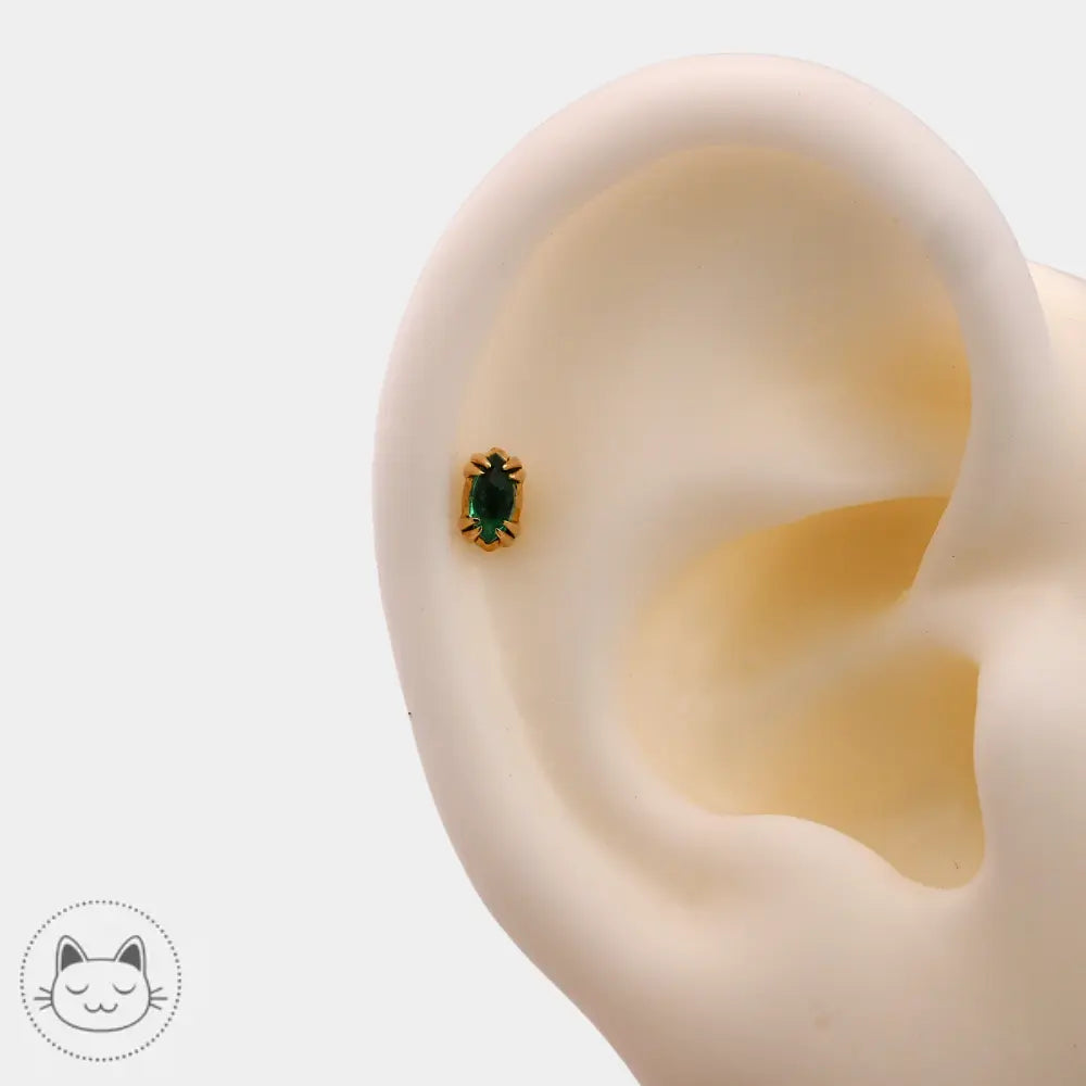 Émeraude Sacred Symbols modèle S109 en or 14 carats