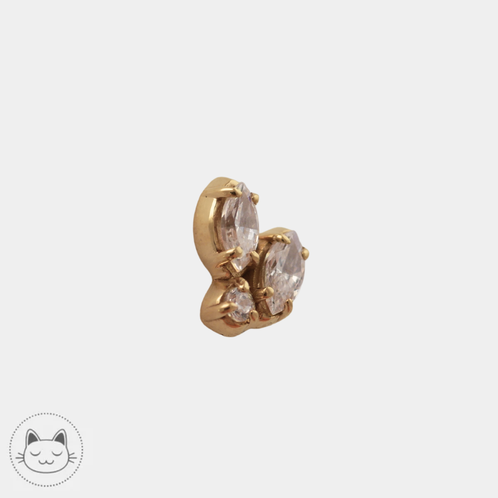 Embout de piercing Sacred Symbols ND8 en or jaune 14 carats
