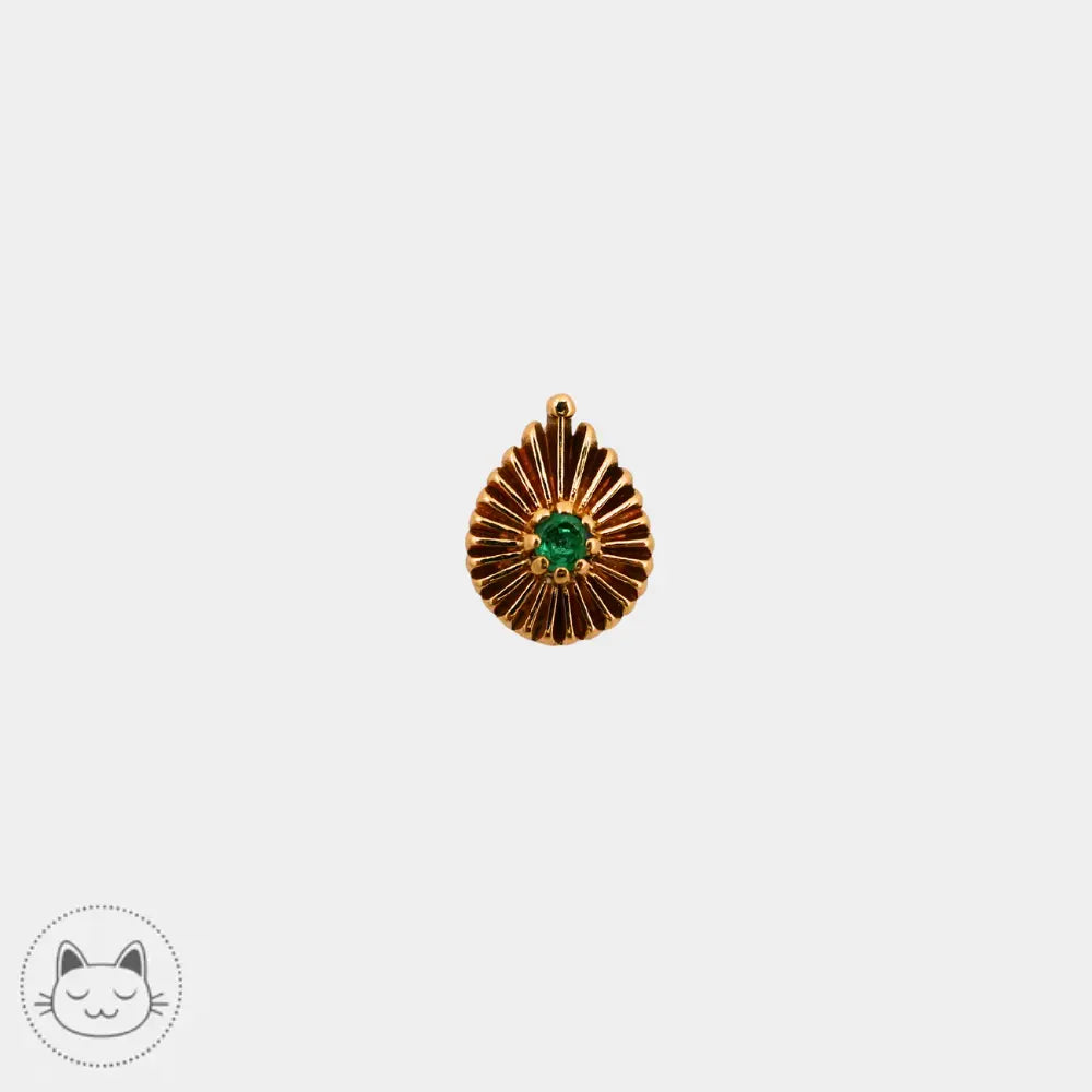 Bijou Sacred Symbols D29 or jaune 14k émeraude