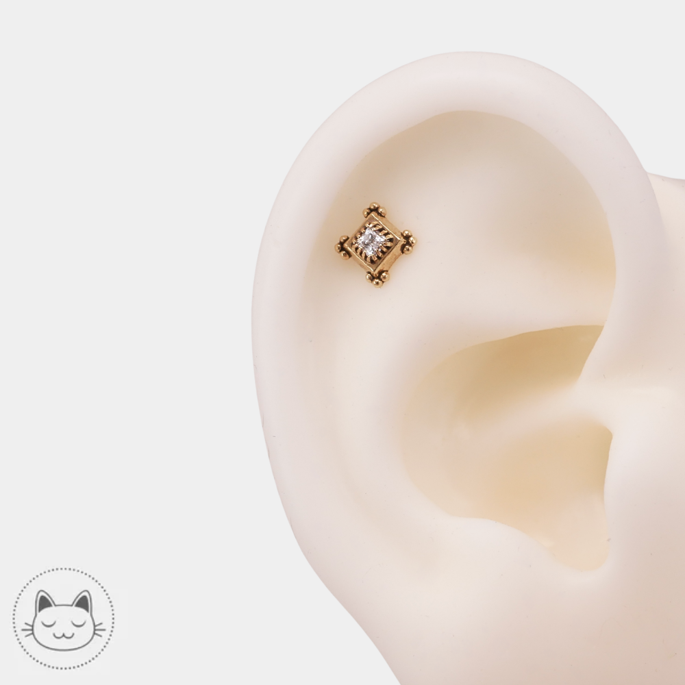 Embout zircon blanc Sacred Symbols compatible barre NeoMetal