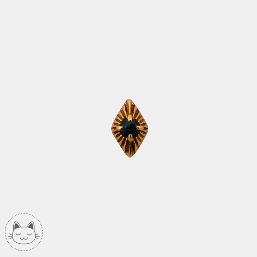 Bijou Sacred Symbols D58 or 14K avec saphir bleu nuit