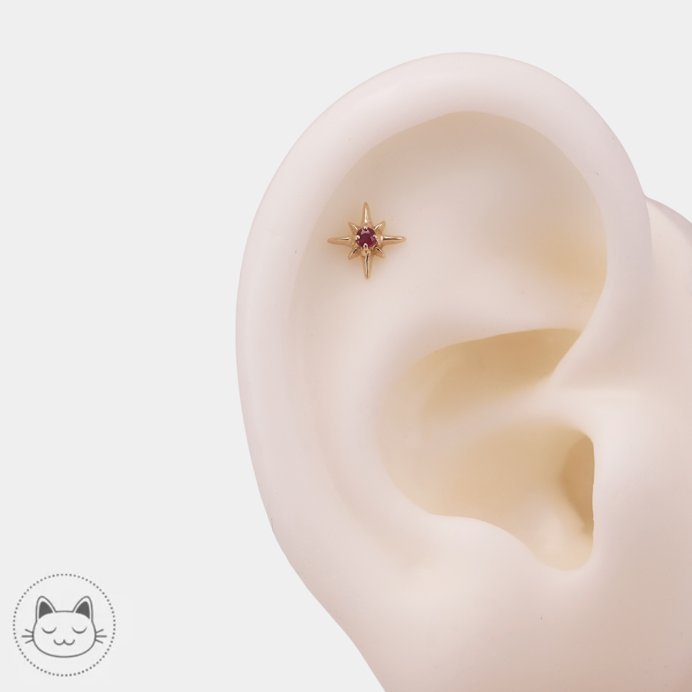 Sacred Symbols D8 rubis 4 mm compatible NeoMetal helix