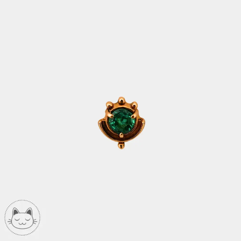 Bijou piercing Sacred Symbols S016 or 14K avec émeraude