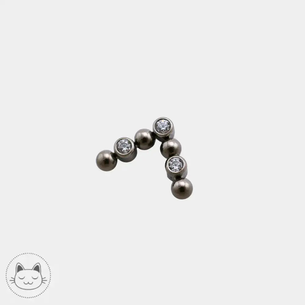 Bijou de piercing Invictus zircons blancs doré ou argenté