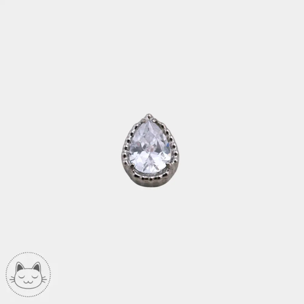 Bijou de piercing Invictus Milgrain Pear doré ou argenté