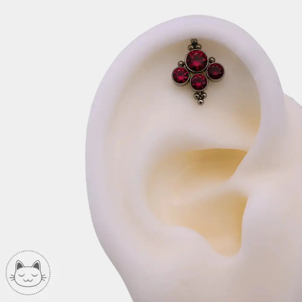 Bijou hypoallergénique LeRoi zircon rouge compatible IS