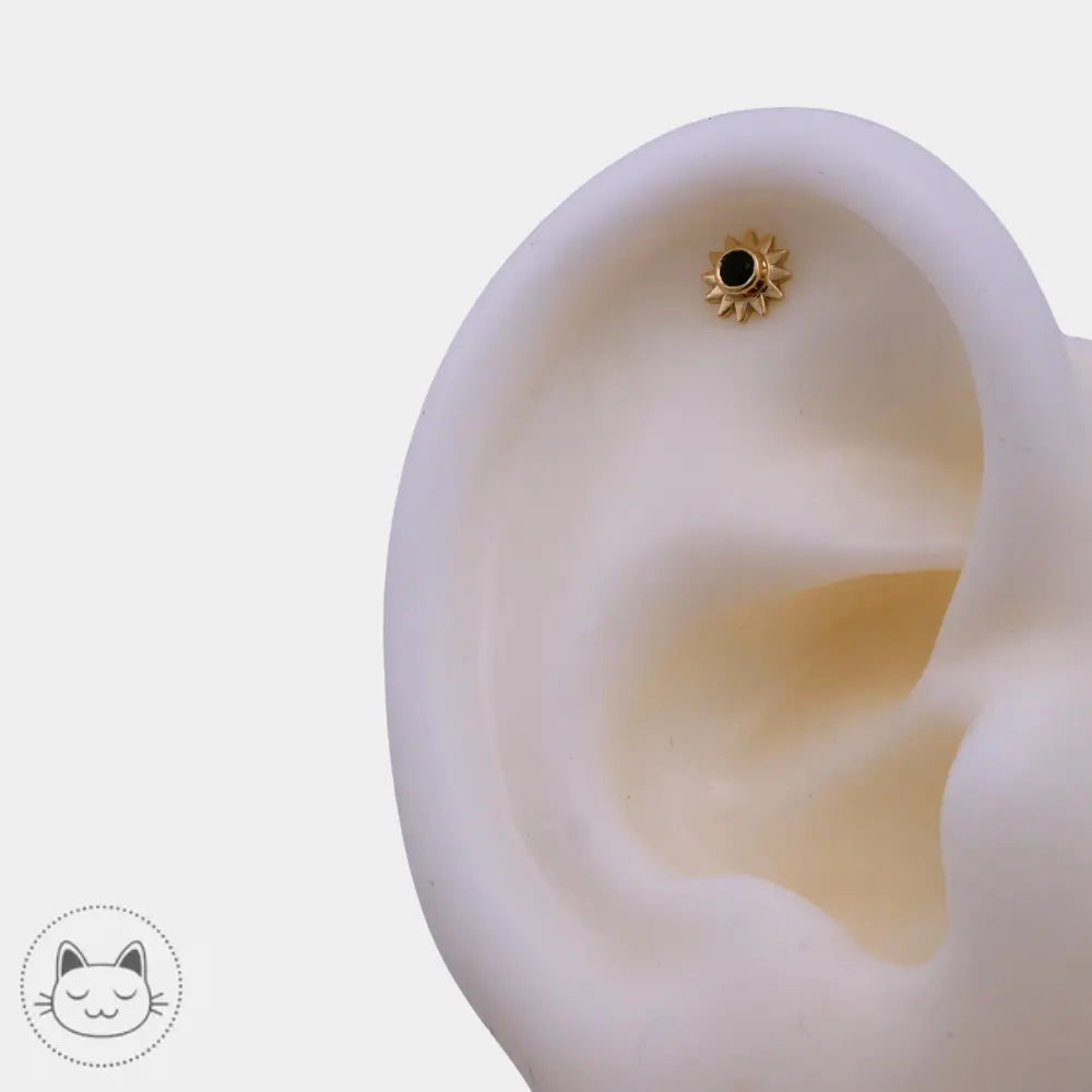 Détail du BVLA Sun or 14k onyx facetté