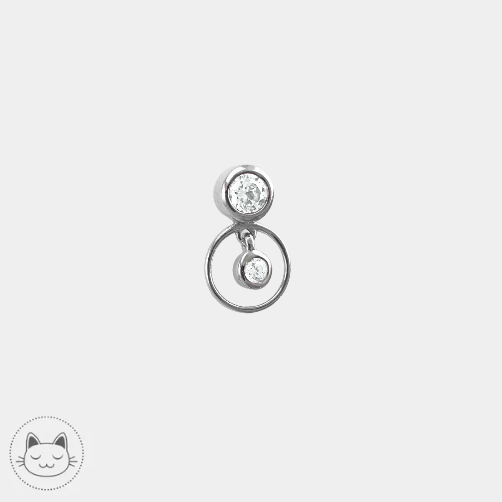 Bijou Warhol Buddha Jewelry en or blanc 14 carats avec zircons blancs