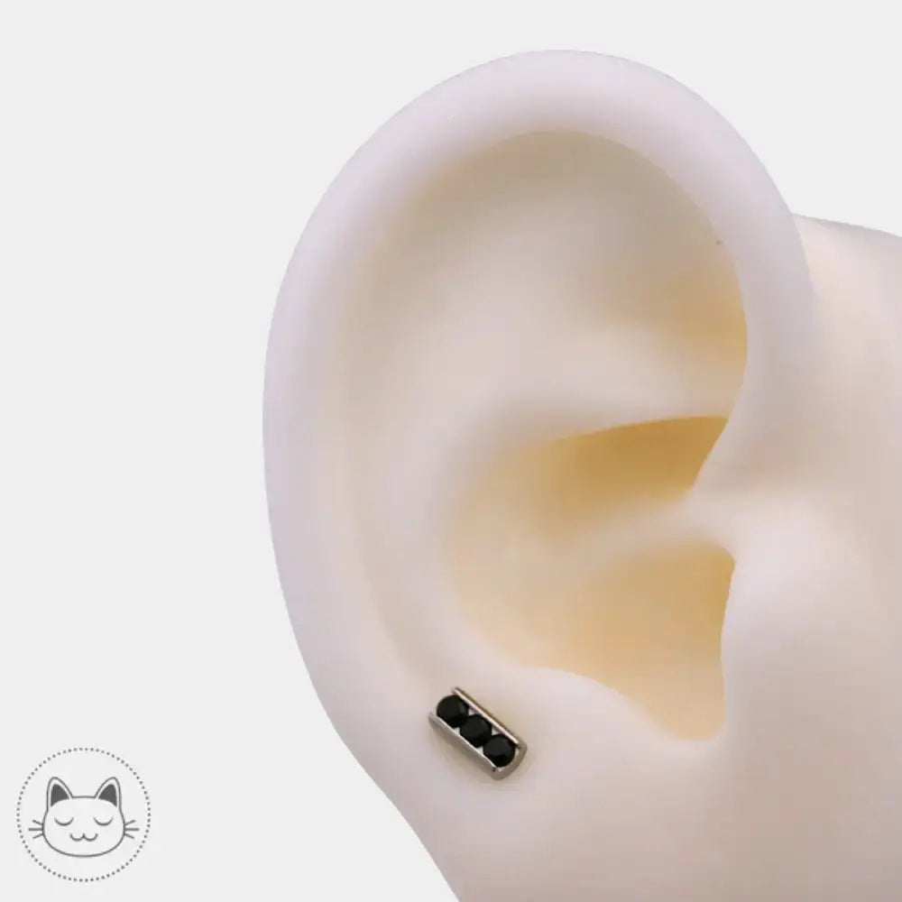 Zircon noir sur titane ASTM F136 bijou Industrial Strength