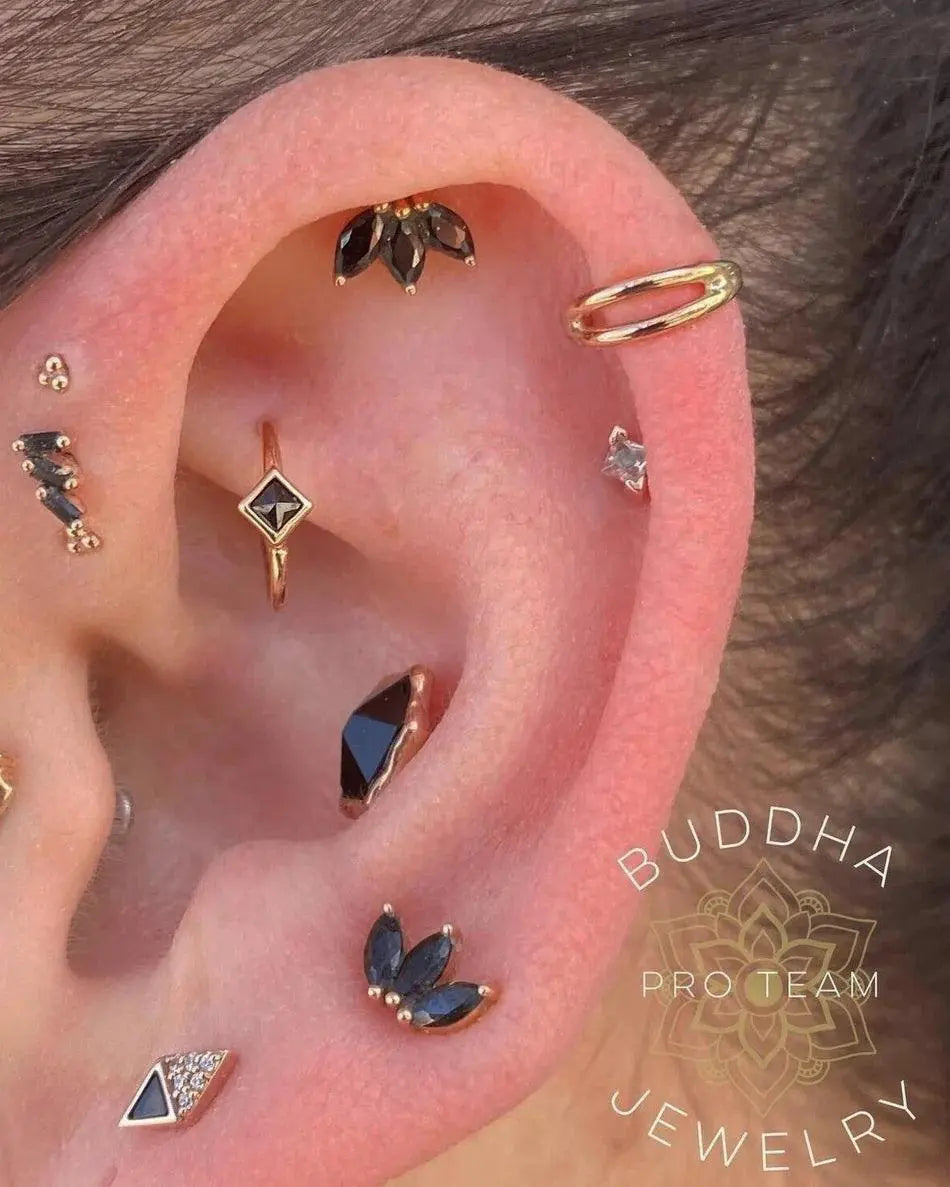 Buddha Jewelry - Mae - Spinelle noire - Kawaii Place piercing