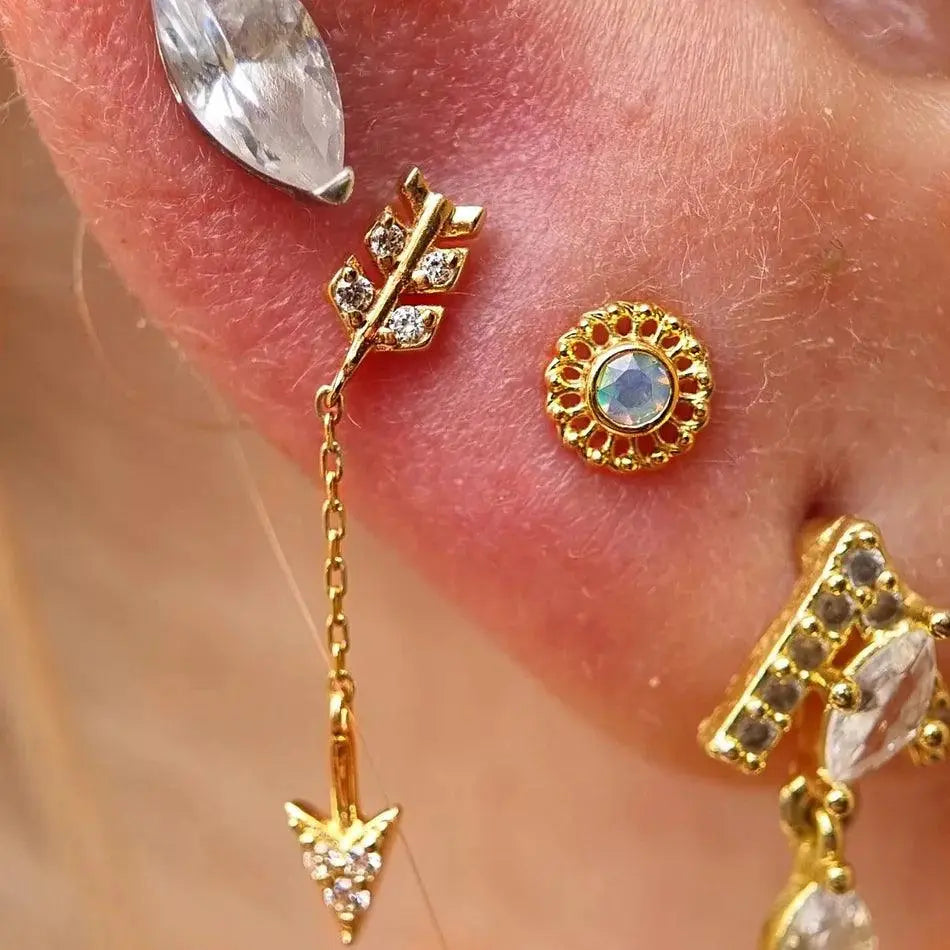 Buddha Jewelry - Merida - Or jaune et Swarovski - Kawaii Place piercing