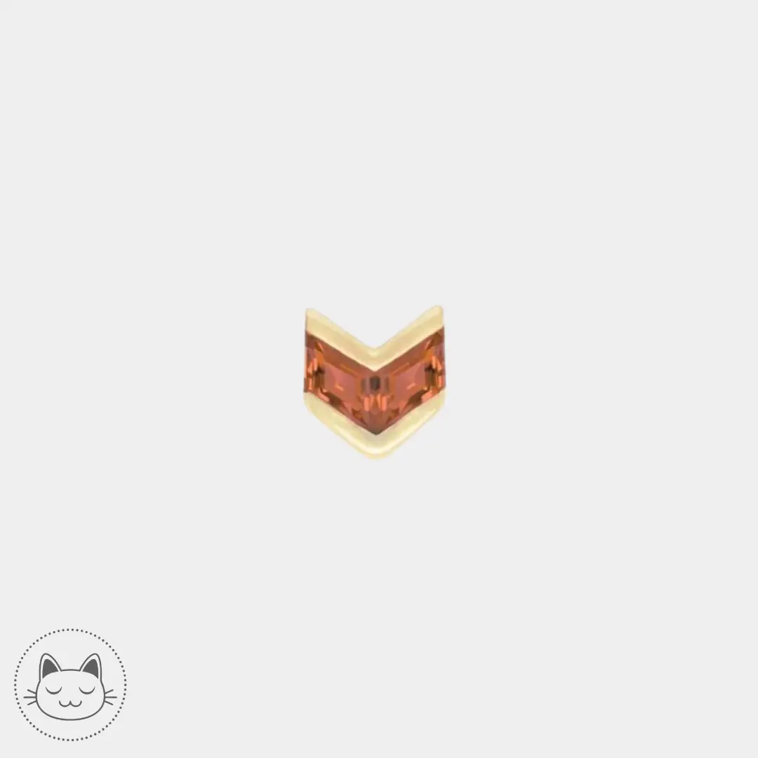 Bijou Vande en or 14k serti d’un grenat rouge intense, pierre fine lumineuse, idéal pour divers piercings comme l’hélix, le tragus ou le lobe.