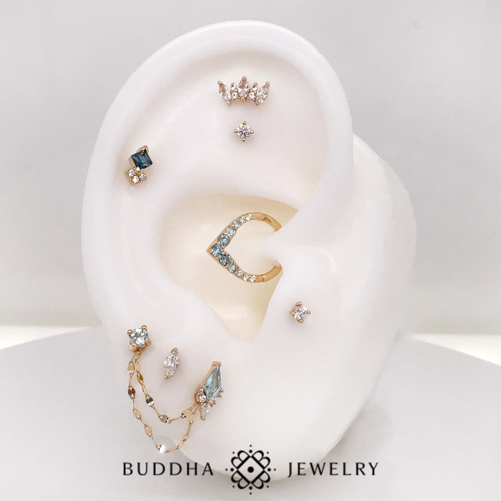 Bijou Buddha Jewelry Alice avec saphirs blancs