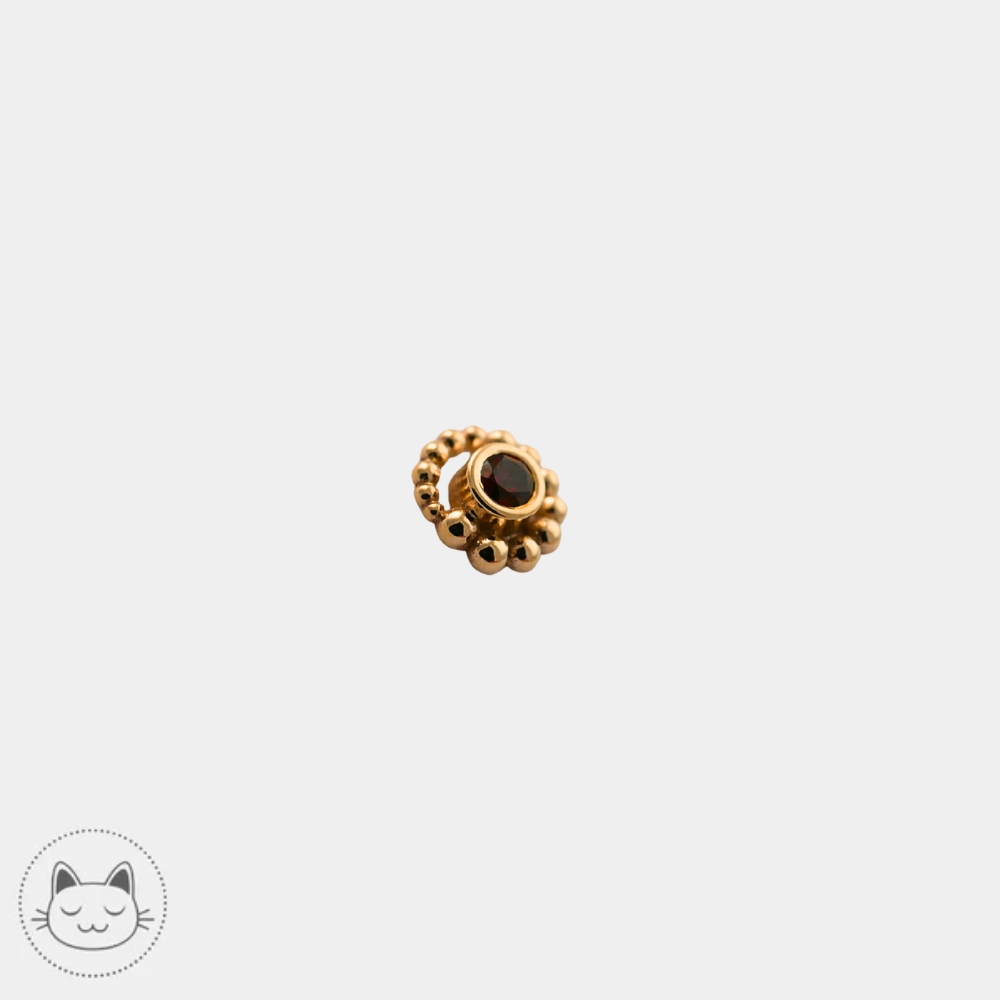BVLA Tiny Beaded Swirl grenat rouge 4mm bijou en or 14k pour piercing helix
