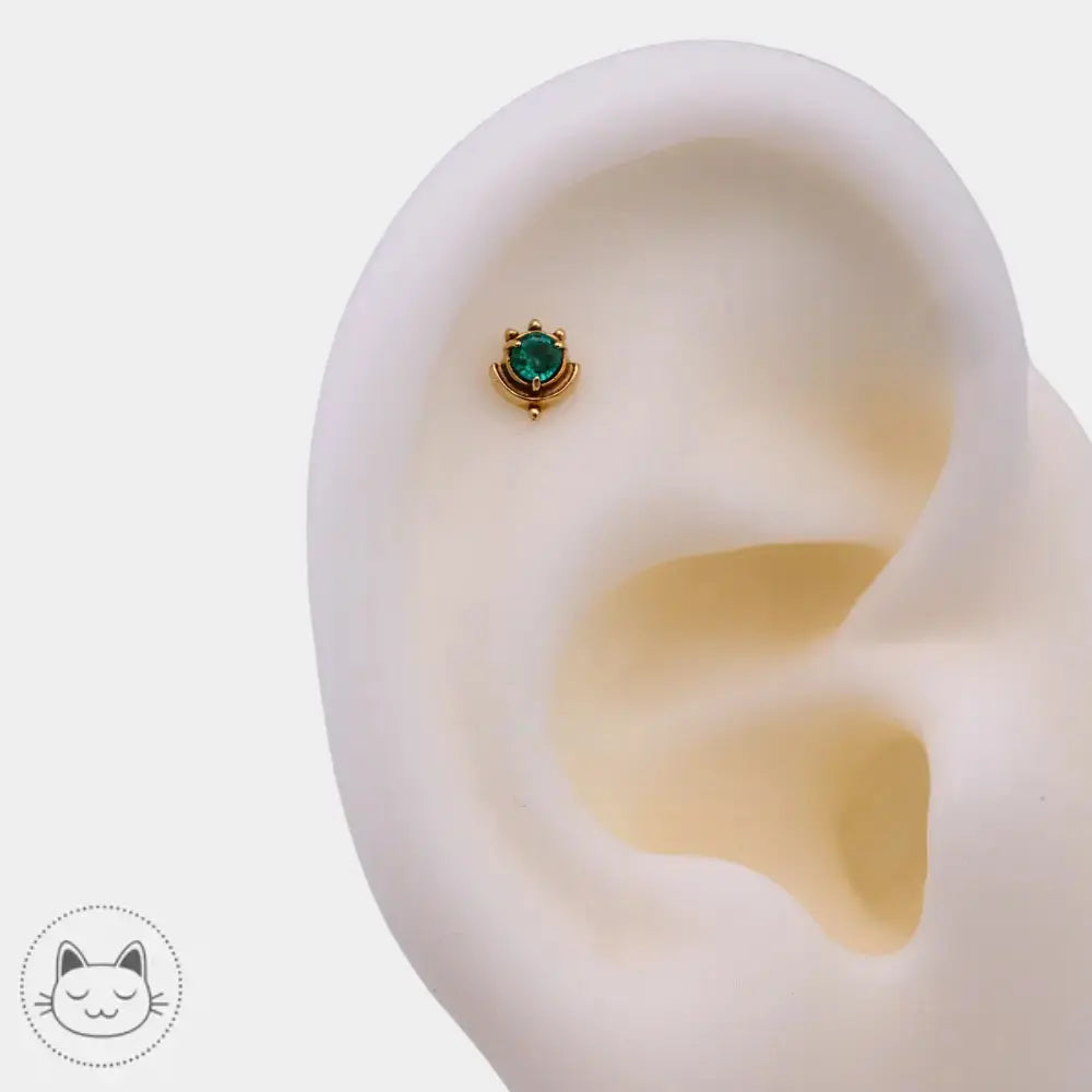 Émeraude montée sur bijoux Sacred Symbols S016 or jaune