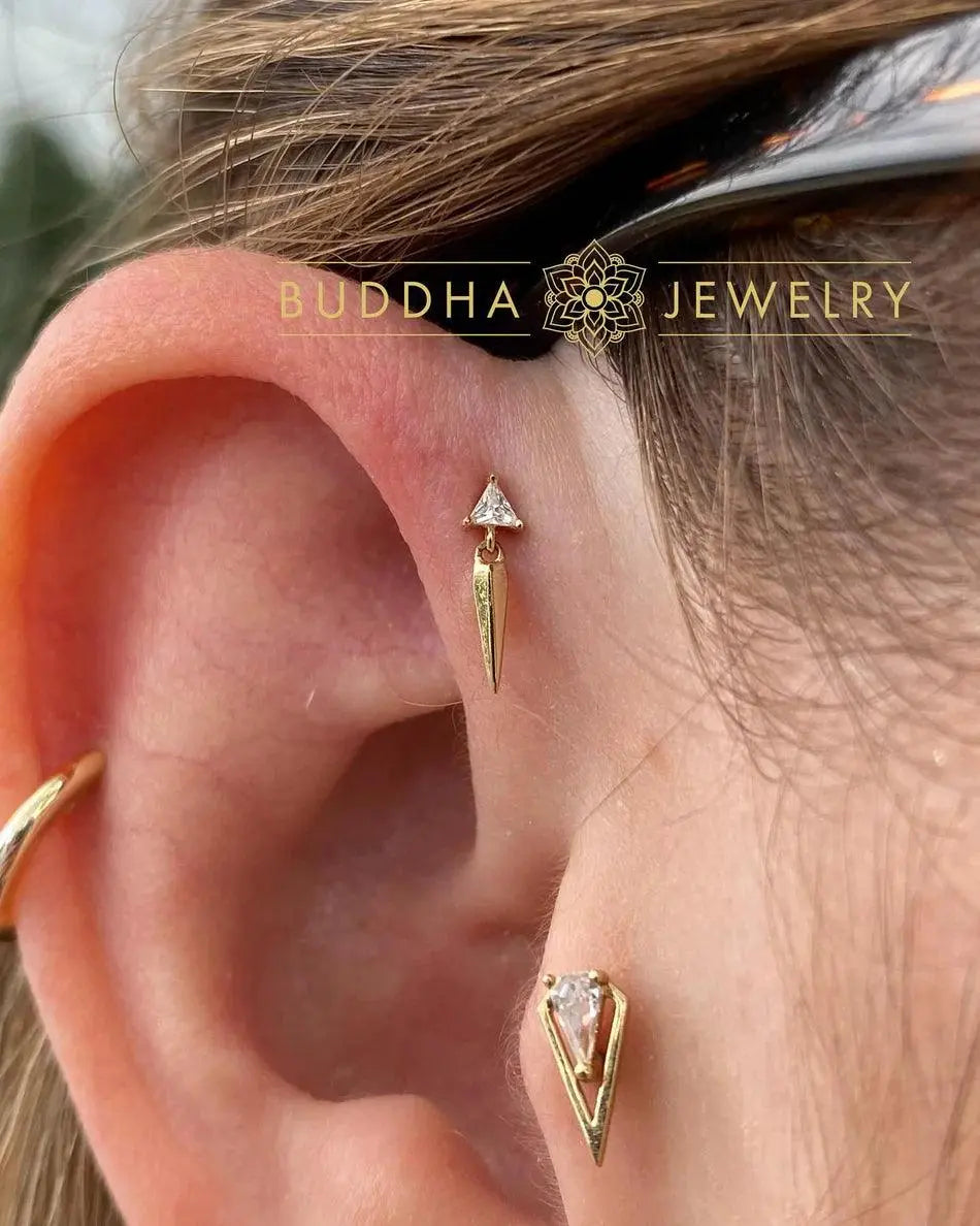 Buddha Jewelry - Saint - Or jaune et Zircon blanc - Kawaii Place piercing