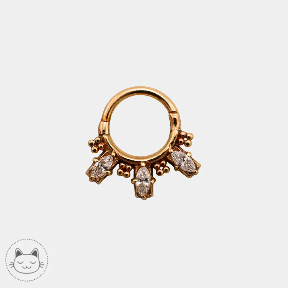 Sacred Symbols - C010 - Emeraude - Onyx - Zircon blanc - Opale - Or jaune Kawaii Place piercing