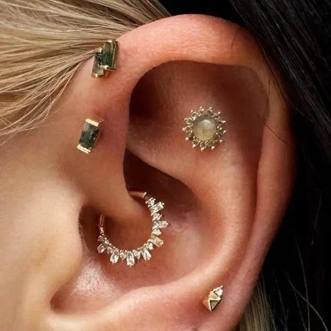 Buddha Jewelry - Fervor - Moss Agate - Kawaii Place piercing