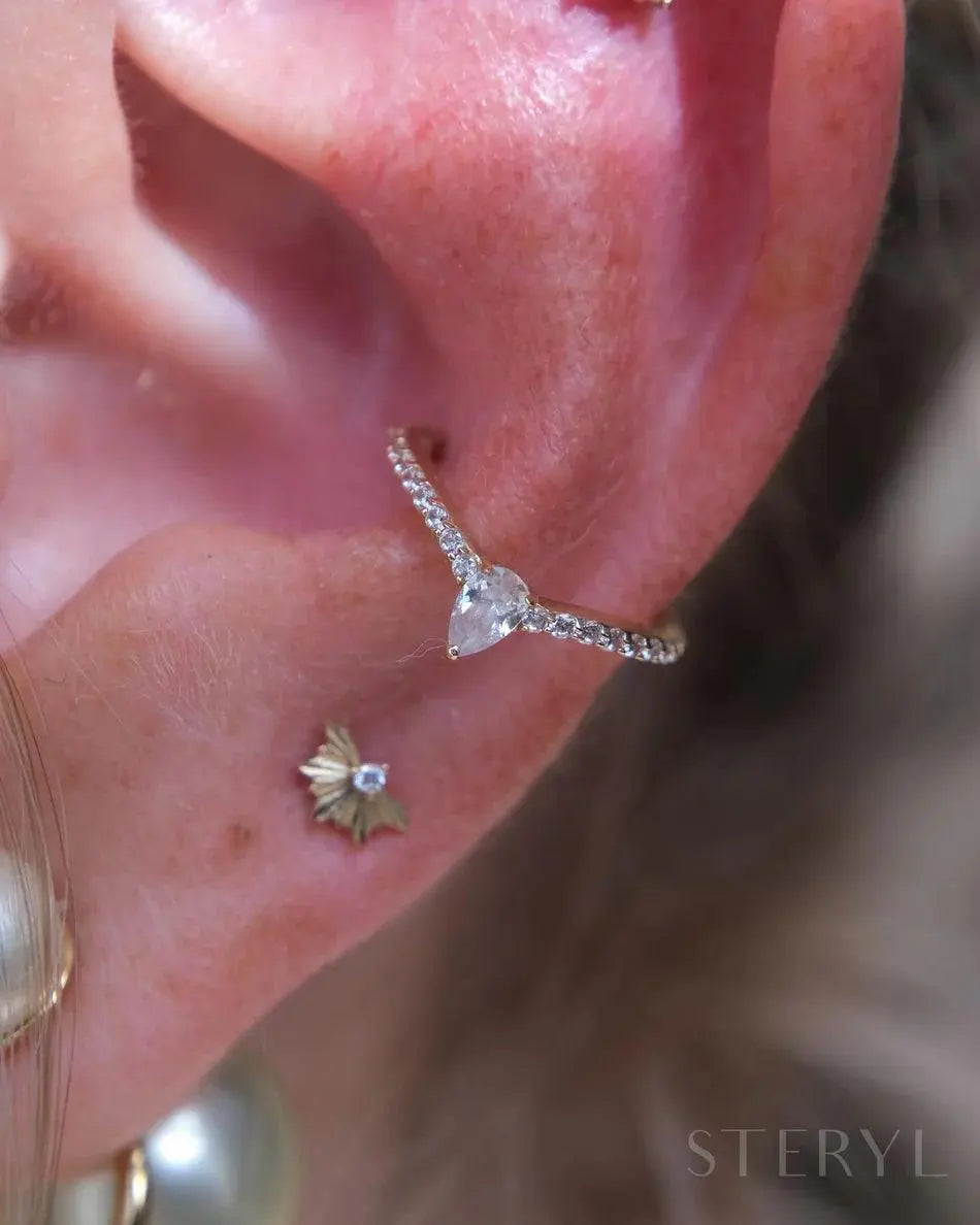 Buddha Jewelry - Nyx - Or jaune et Zircons blancs - Kawaii Place piercing