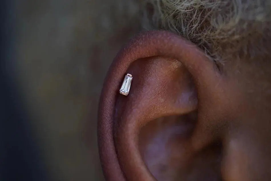 Buddha Jewelry - Tapered Baguette - Zircon blanc - Kawaii Place piercing