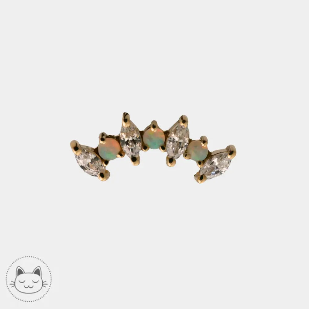 BVLA - Tiny 7 Sara - Zircons blancs & Opales Kawaii Place piercing