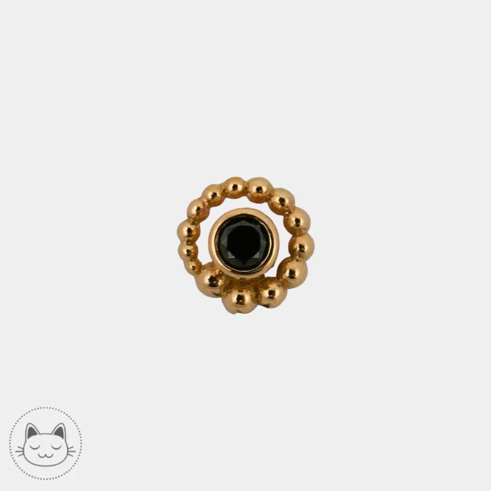 BVLA - Tiny Beaded Swirl - Or jaune & Diamant noir