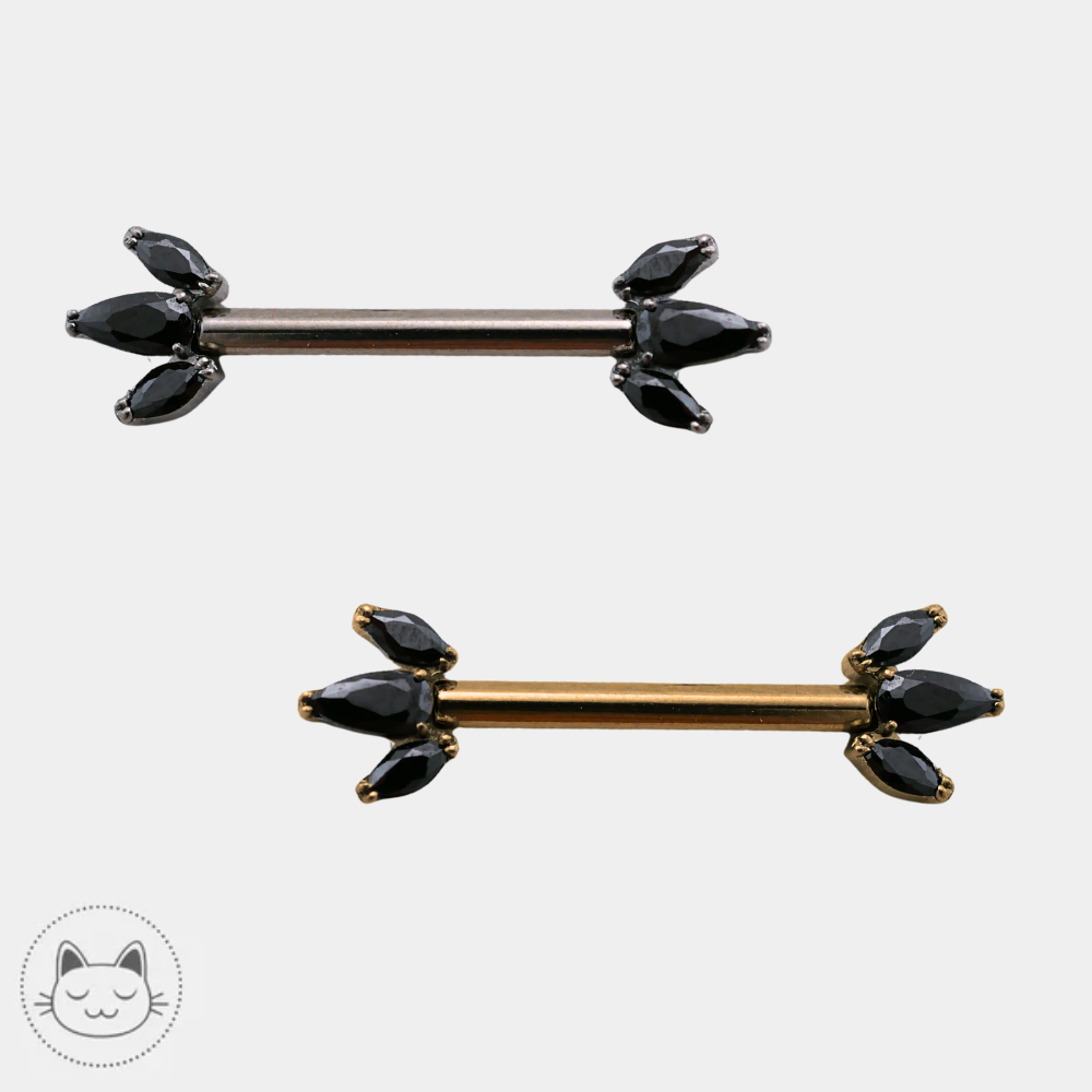 Invictus - Dark Fiery - Titane & Zircons noirs Kawaii Place piercing