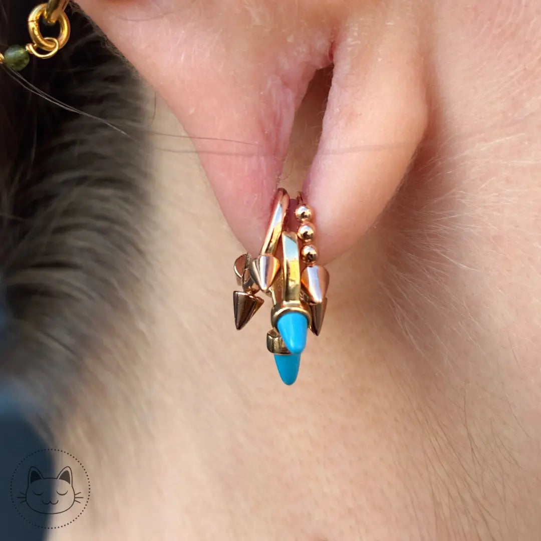 Maria Tash - Anneau spikes et billes or rose Kawaii Place piercing