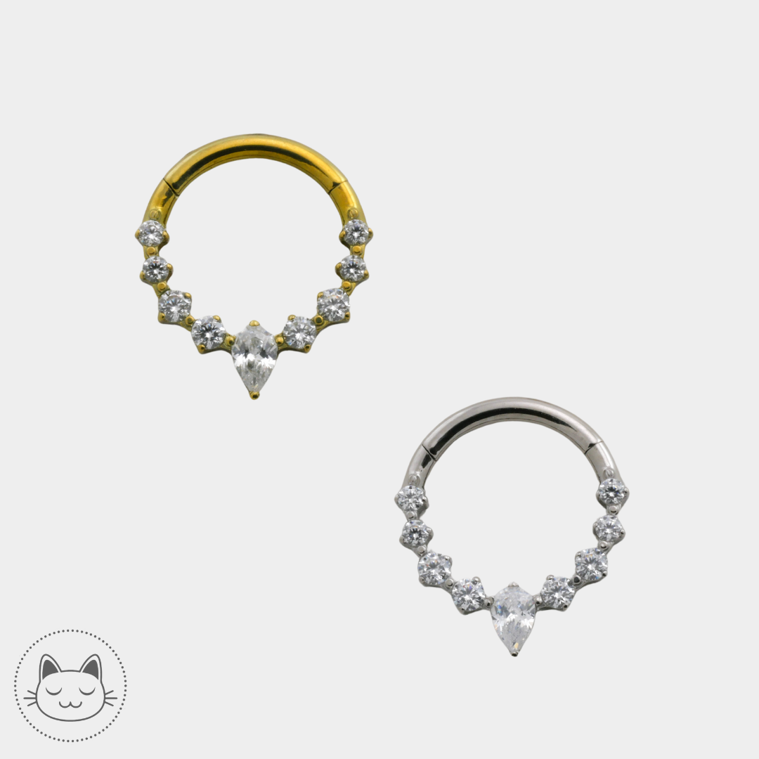 Anneau - Titane et Zircons carrés - Kawaii Place piercing 