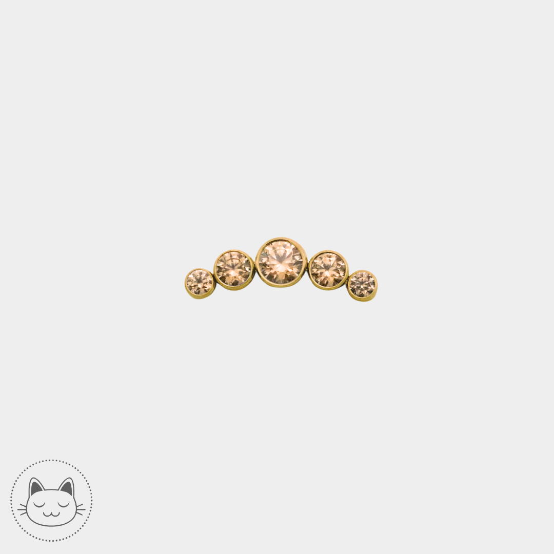 LeRoi - 6t - Titane et zircons champagnes Kawaii Place piercing
