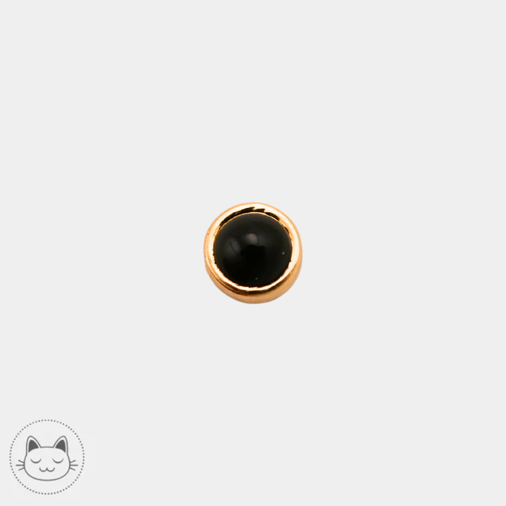 BVLA - Cabochon - Or jaune et Onyx Kawaii Place piercing