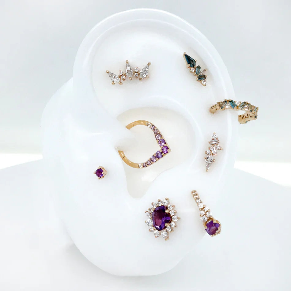 Buddha Jewelry - Inspiration - Or et Améthyste et Swarovski - Kawaii Place piercing 