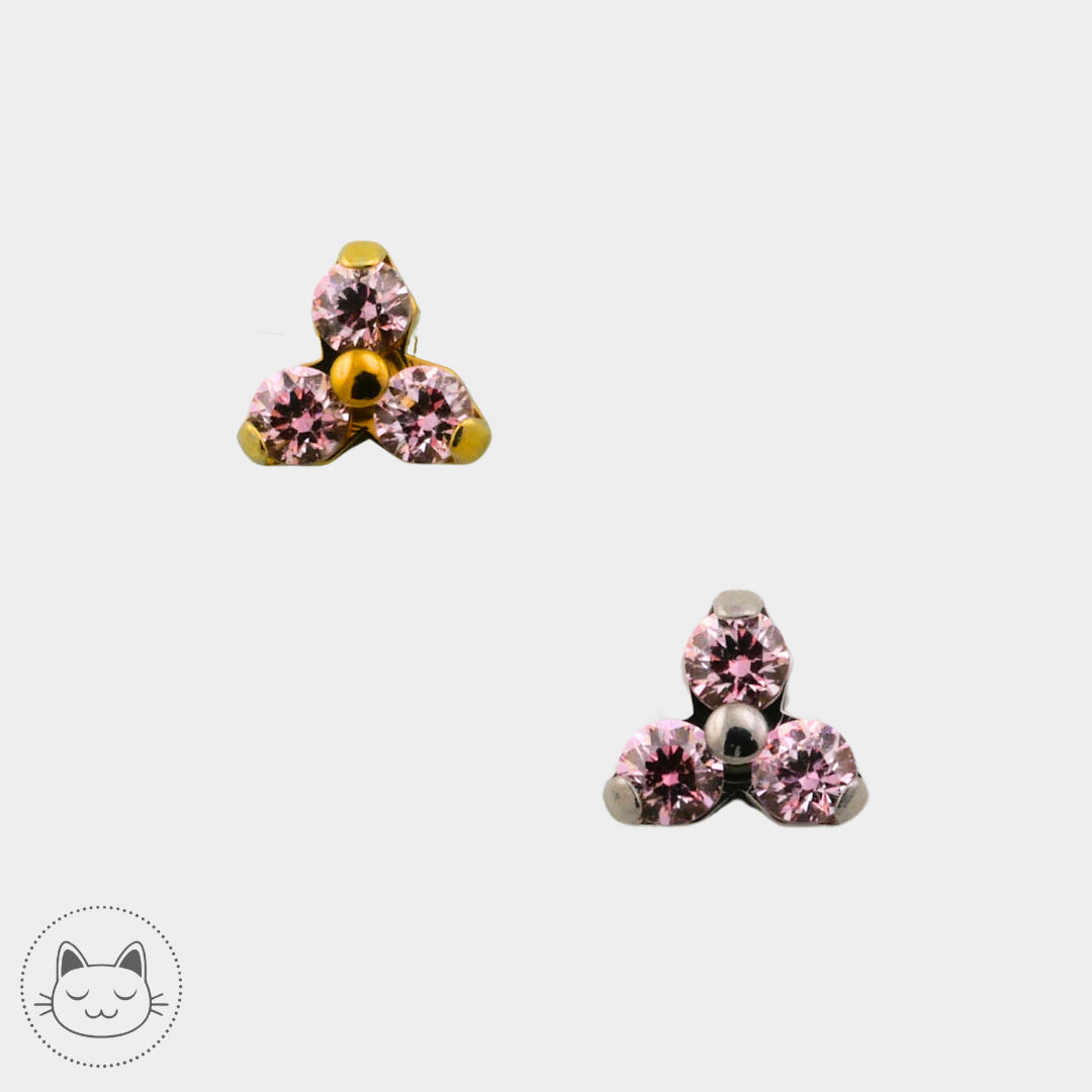 NeoMetal - Trinité - Zircon Rose. - Kawaii Place piercing 