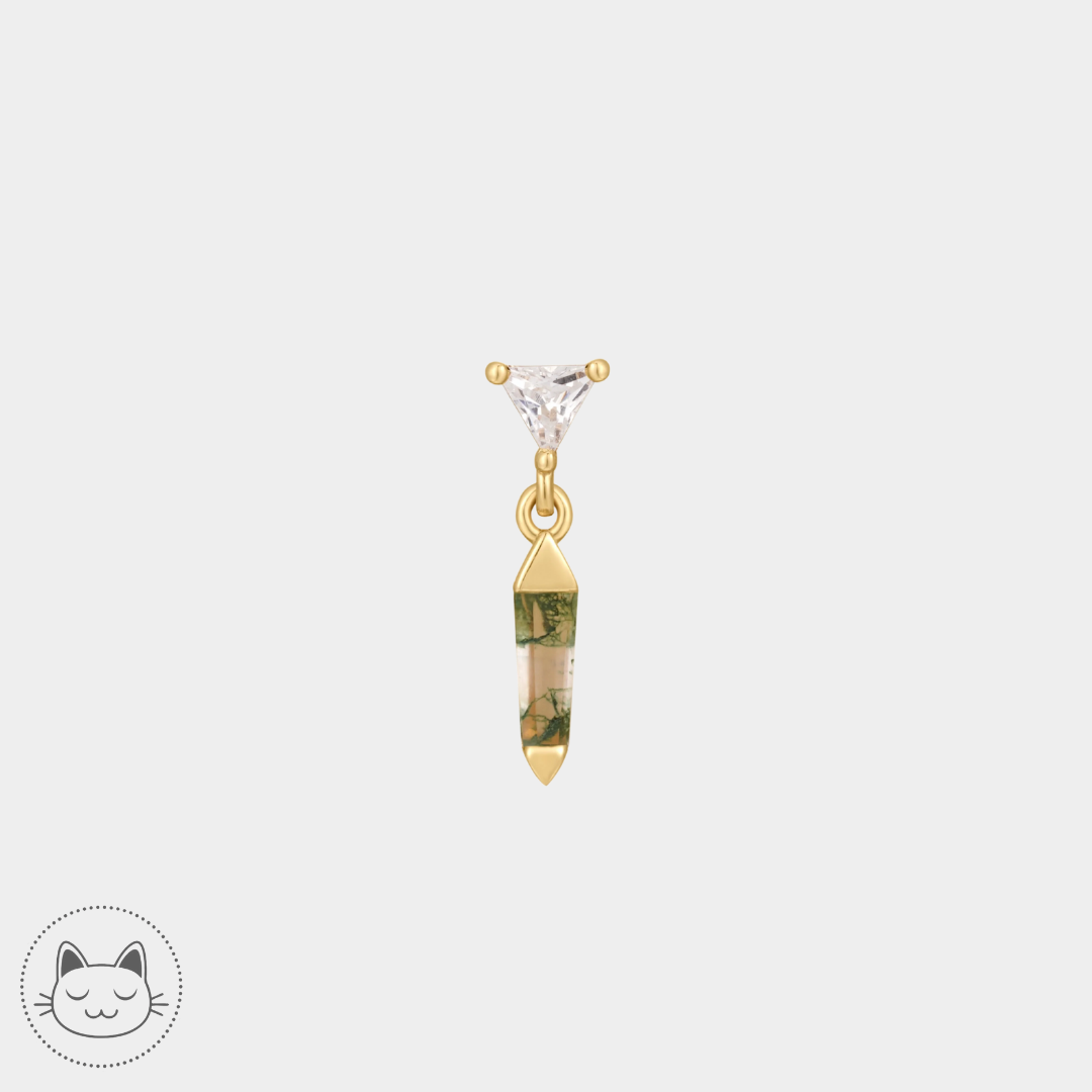 Buddha Jewelry - Savvy - Agathe mousse et zircon blanc Kawaii Place piercing