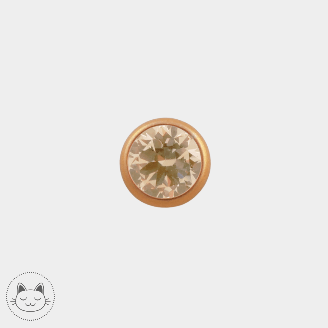 NeoMetal - Cabochon - Zircon Champagne 5 mm - Kawaii Place piercing 