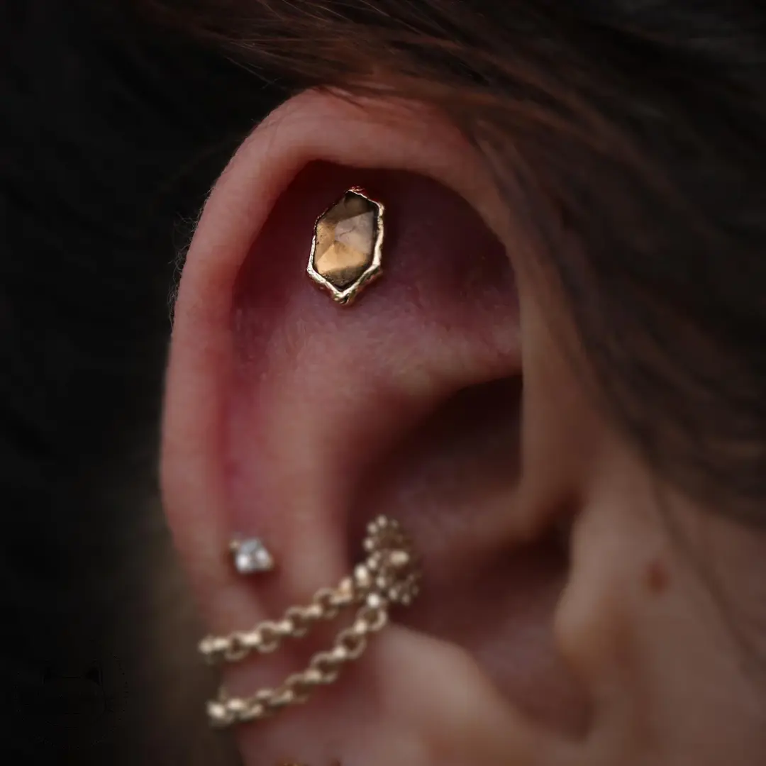 Buddha Jewelry - Pump up the Volume - Quartz fumé Kawaii Place piercing