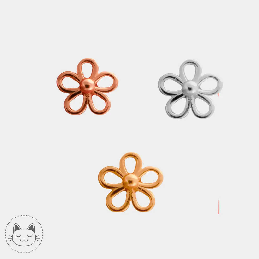 BVLA - Loopy Flower - Or Jaune, blanc ou rose Kawaii Place piercing