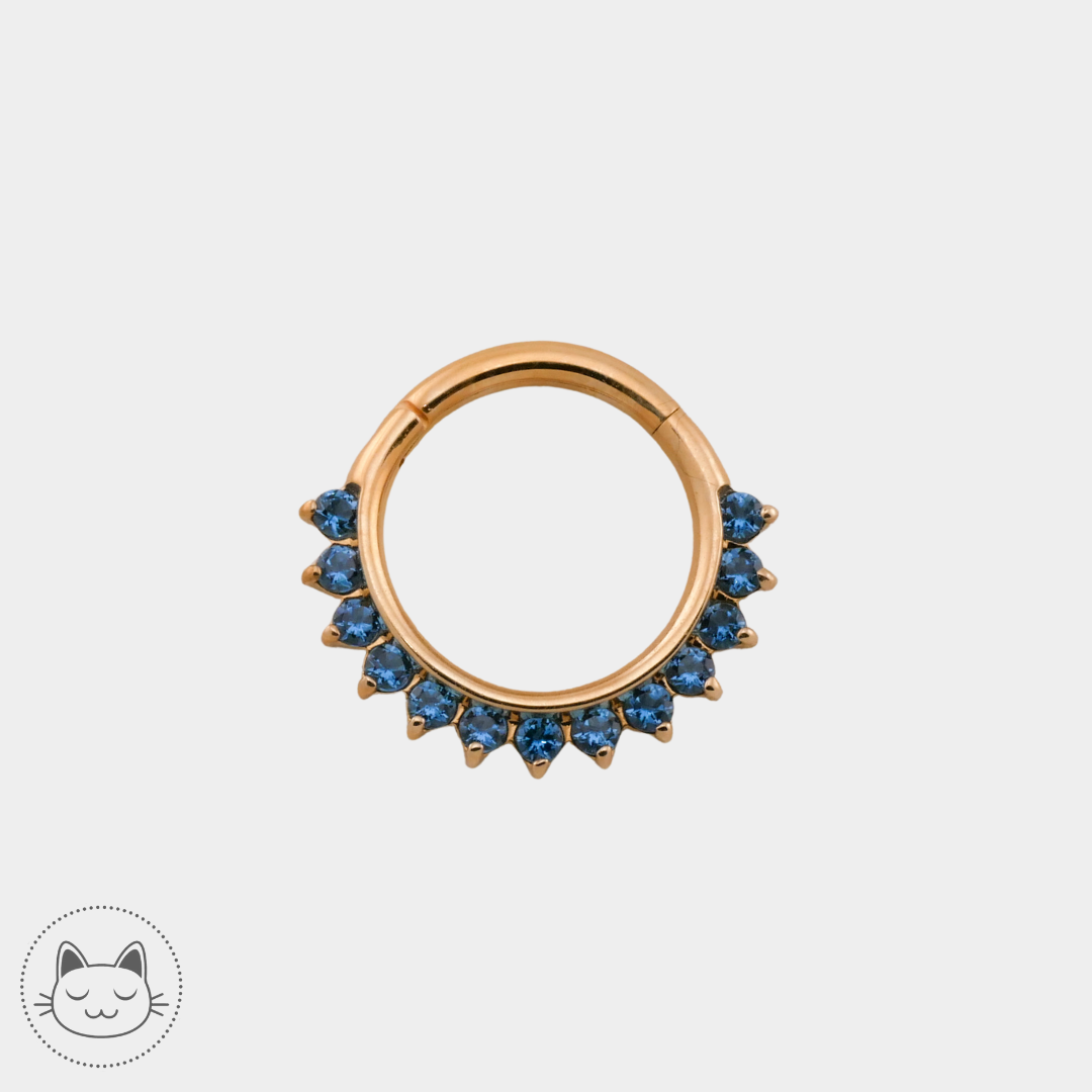 Auris- Anneau "Tiara"- Zircons bleu - Kawaii Place piercing 