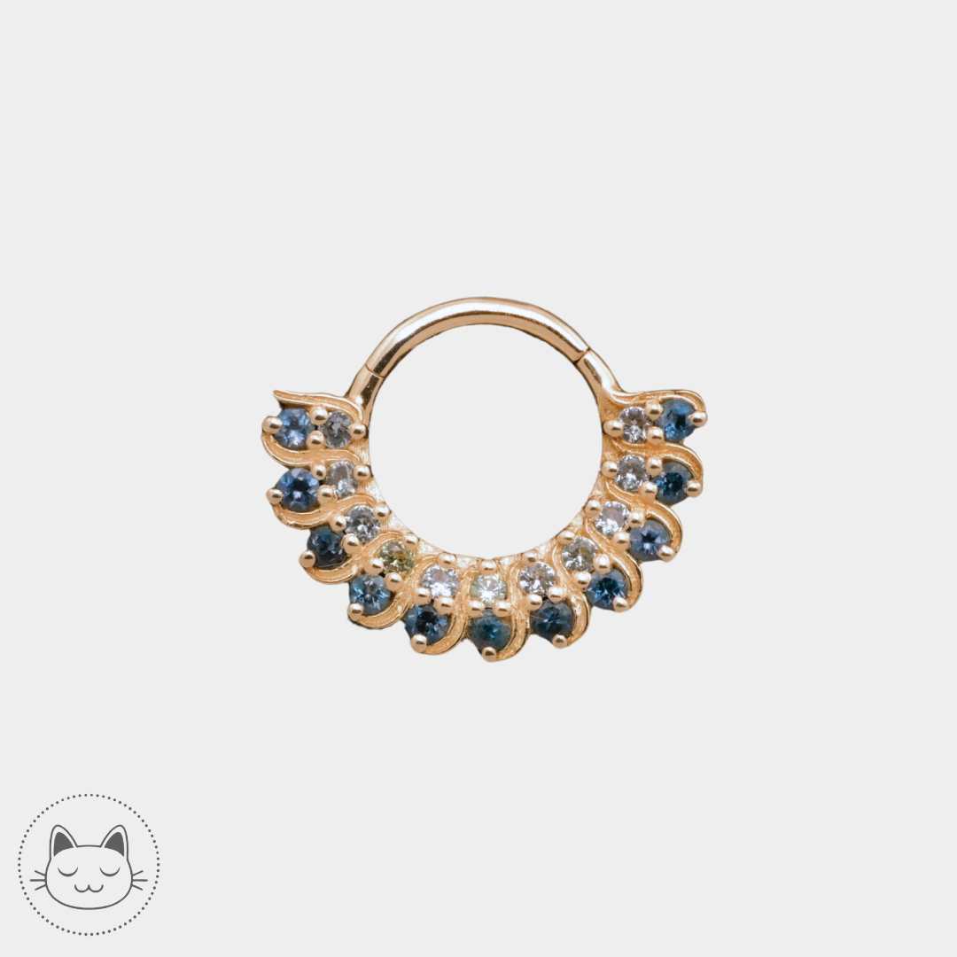 Naga Jewelry - Hortense - Topazes bleues et Saphirs gris.