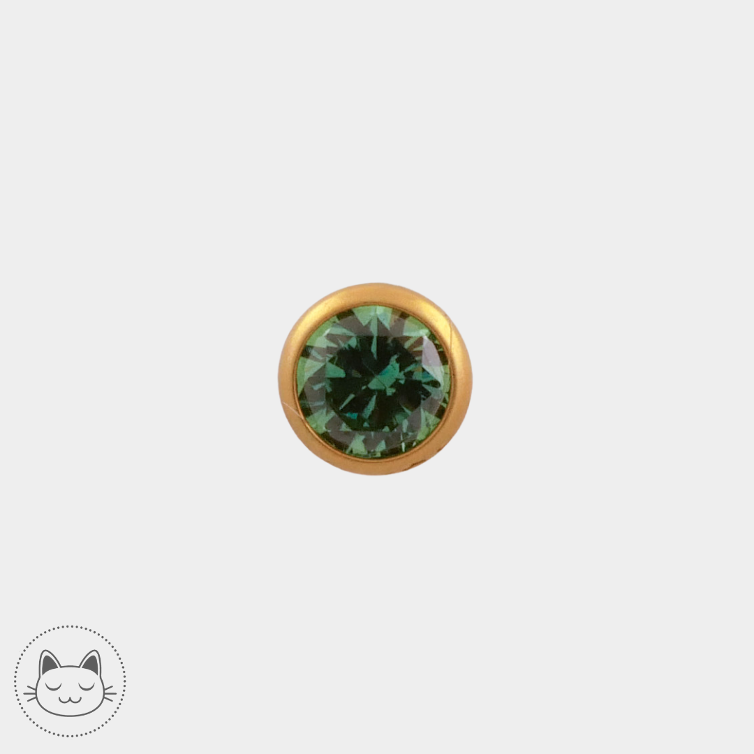 NeoMetal - Cabochon - Zircon vert 4 mm