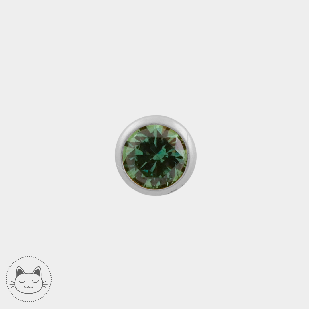 NeoMetal - Cabochon - Zircon vert 4 mm