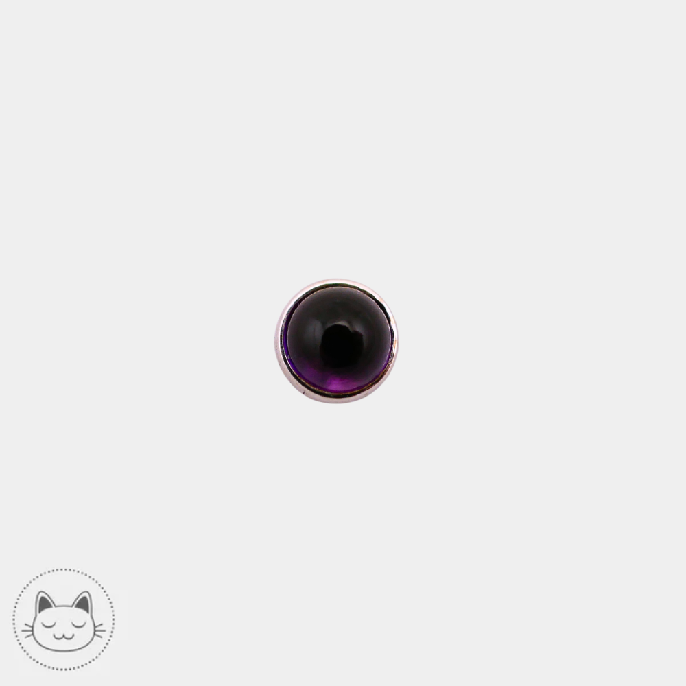 BVLA - Cabochon - Or blanc et améthyste Kawaii Place piercing