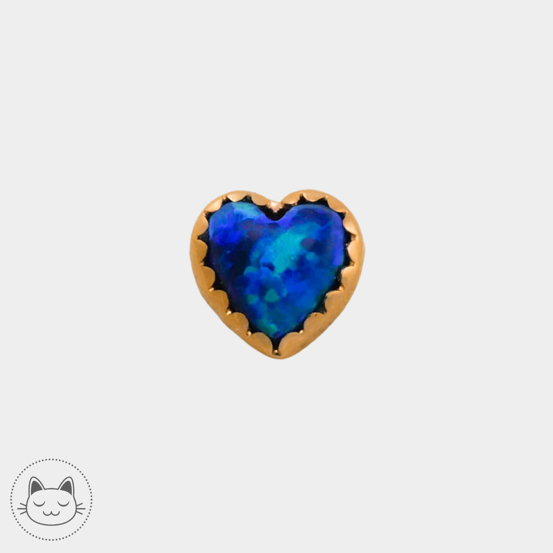 Auris- Cabochon "Cupid"- Or jaune et Opaline bleue