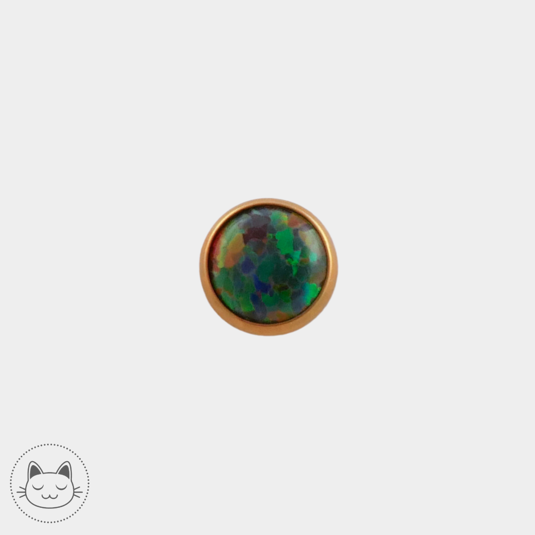 NeoMetal - Cabochon - Opale Peacock 4 mm