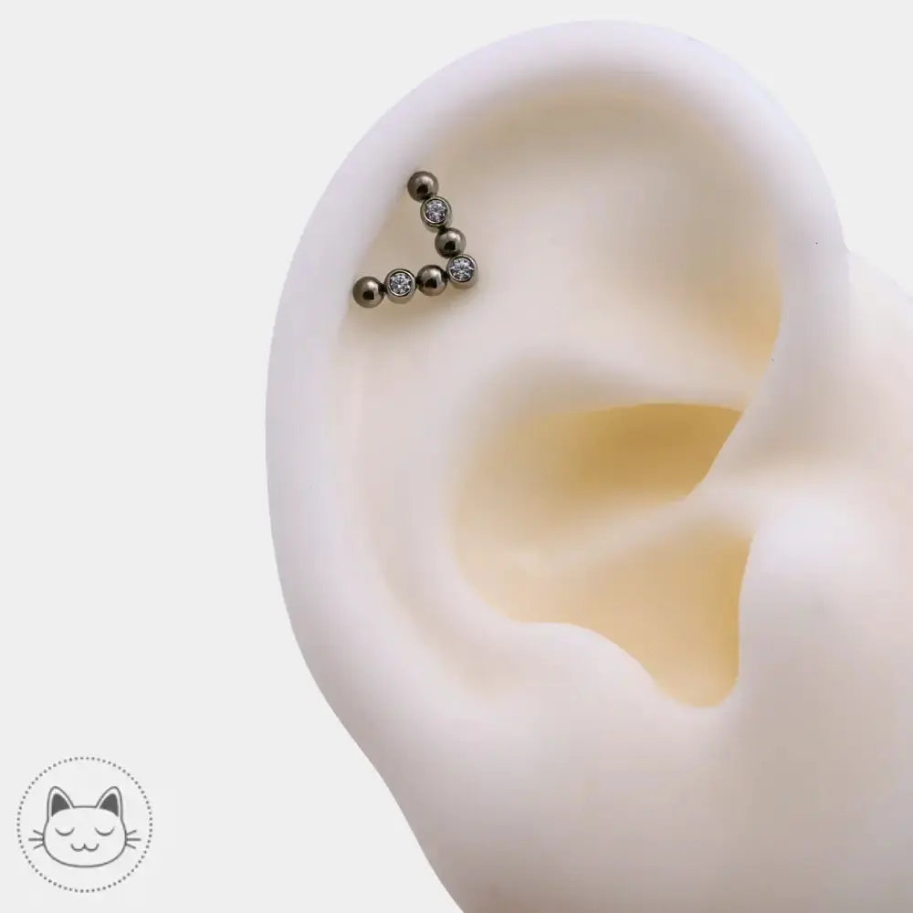 ⏳Invictus - New Horizon - Titane & Zircons blancs Kawaii Place piercing