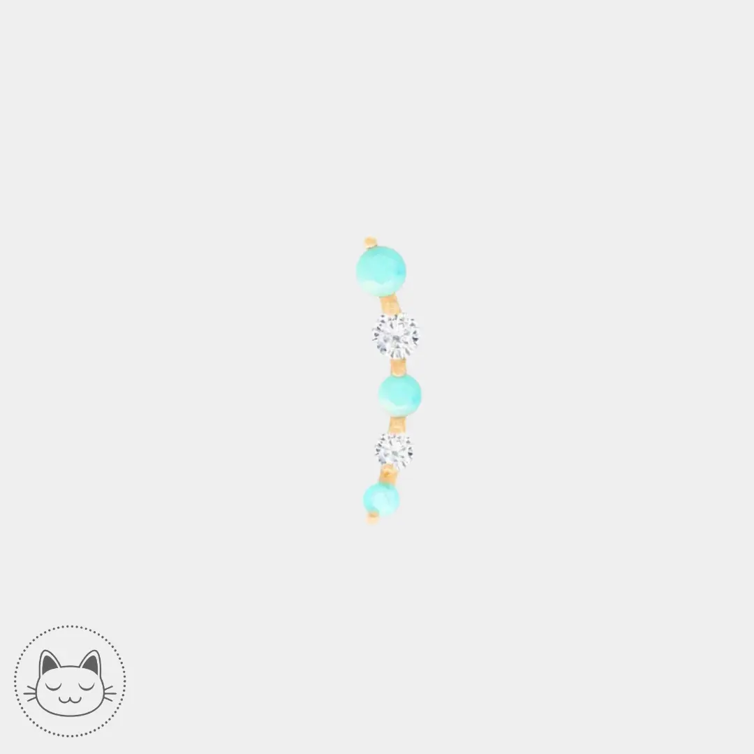 Buddha Jewelry - Flow - Turquoises et zircons blancs Kawaii Place piercing